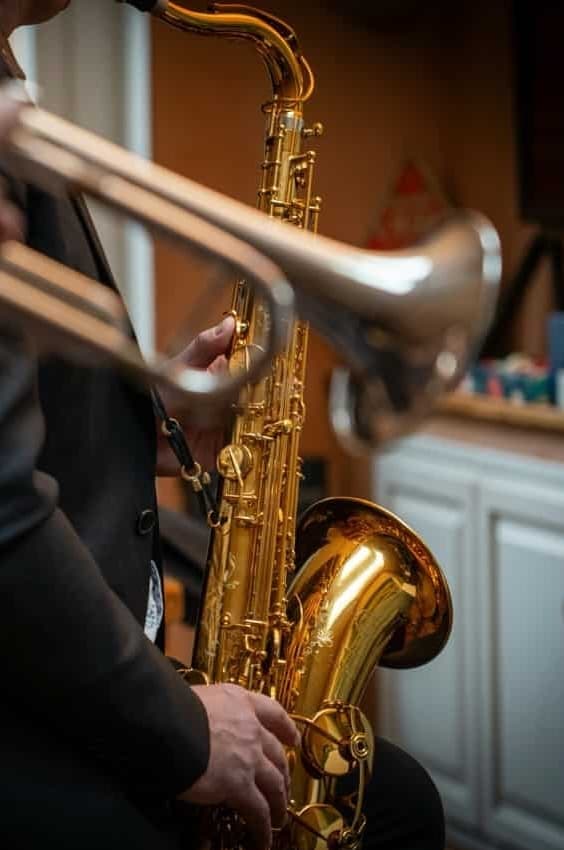 Orchestral musician practicing